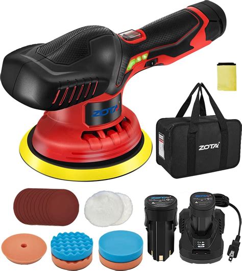 Zota Cordless Buffer Polisher For Car6 Inch 2pcs 12v20ah Lithium