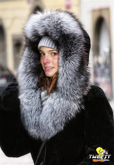 Fantasy Model Fox Fur Coat Natalie Portman Silver Fox Celebs