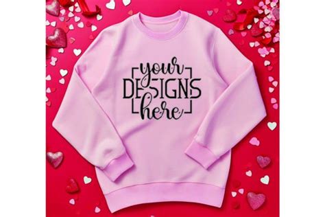 Valentines Day Pink Sweatshirts Mockups Graphic By Mockupshouse