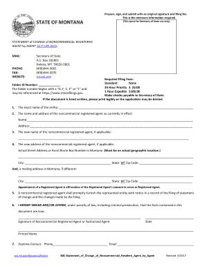 Fillable Online Statement Of Change Of Noncommercial Registered Fax