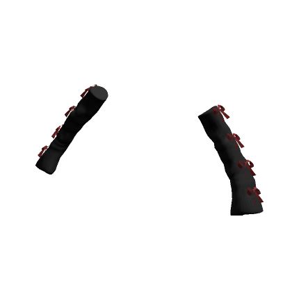 Coquette Ribbon Knitted Arm Warmers Black Red Roblox