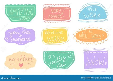 Job and Great Job Stickers Logo. School Reward, Encouragement Sign ...