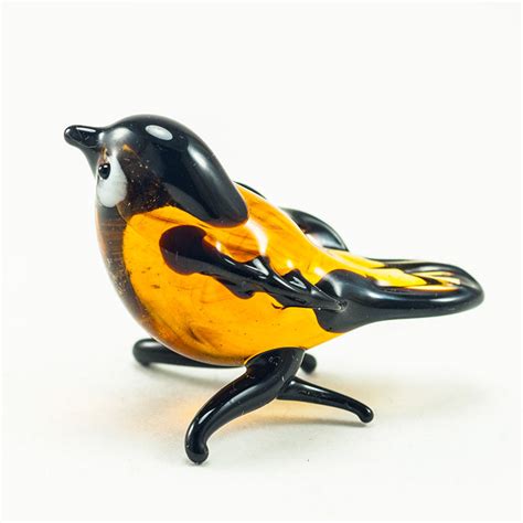 Glass Sparrow Hanging Figurine Russian Blown Glass Birds Figurines