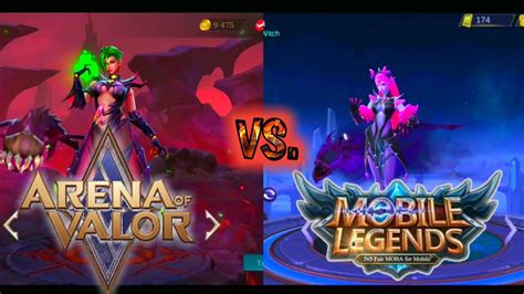 Mobile Legends Vs Arena Of Valor Comparison Youtube