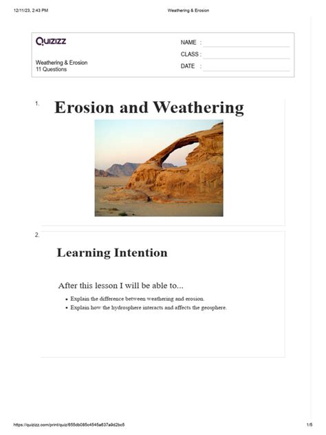 Weathering & Erosion | PDF | Erosion | Weathering