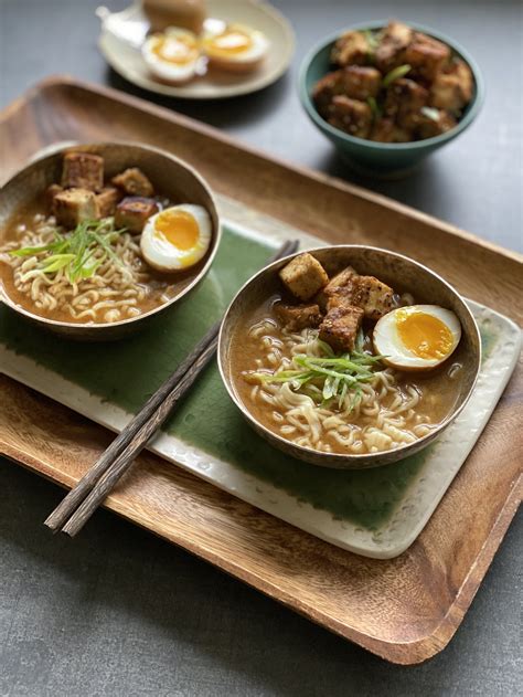 Miso Ramen With Crispy Tofu Soy Marinated Egg The Balaboosta Chef