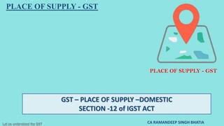 GST PLACE OF SUPPLY SERVICE SECTION12 IGST PPT