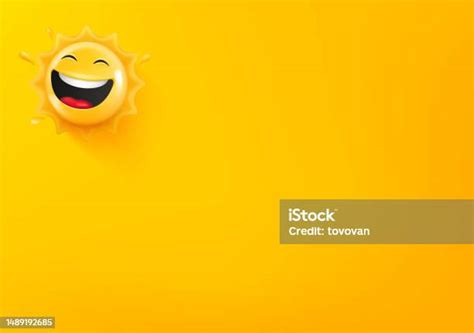 Vector Wallpaper With Happy Sun Icon 3d Vector Background With Copy Space Stock Illustration ...