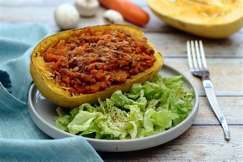 Courge Spaghetti Farcie La Bolognaise De Lentilles V G Tarien