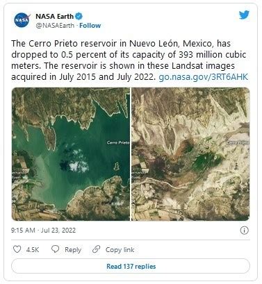 Nuevo Le N La Nasa Muestra Fotos De La Sequ A En Presa Cerro Prieto