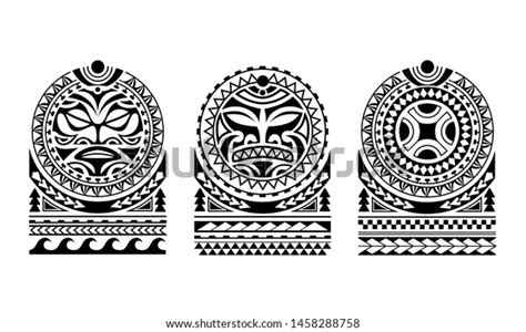 Set Tattoo Sketch Maori Style Shoulder 库存矢量图（免版税）1458288758