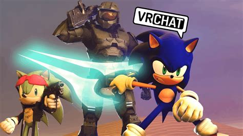 Sonic And Scourge Meet Master Chief In Vr Chat Youtube