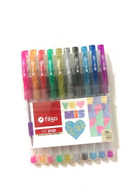 Lapiceras FILGO GEL GLITTER X10 Bikabik