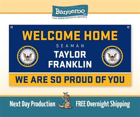 Navy Welcome Home Banner V4 Banneroo