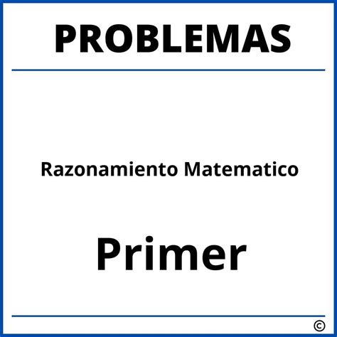 Problemas De Razonamiento Matematico Para Cuarto Grado De Primaria Pdf