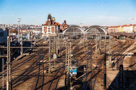 Praha hlavni nadrazi train station from top view Stock Photo | Adobe Stock