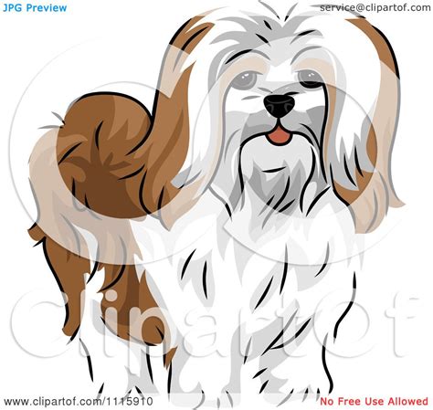 Clipart Cute Lhasa Apso Dog Royalty Free Vector Illustration By Bnp