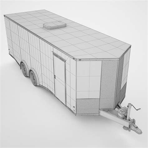 3d Enclosed Car Hauler Trailer 04 Turbosquid 1846033