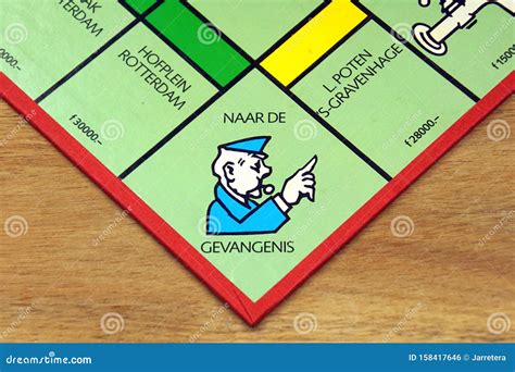 Go To Jail Point On A Dutch Monopoly Board Editorial Photo Image Of