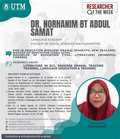 Resesrch Of The Week Assoc Prof Ts Dr Noor Dayana Abd Halim