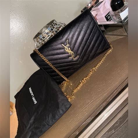 Yves Saint Laurent Bags Authentic Ysl Cassandre Matelass Leather Wallet On A Chain Poshmark