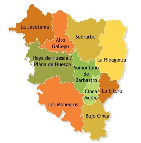 Comarcas Of The Province Of Huesca Full Size Gifex