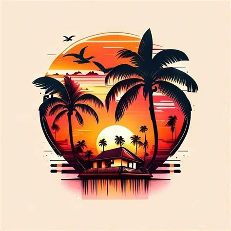 Premium AI Image | Tropical logo design