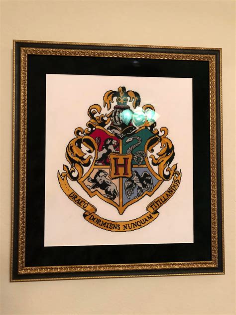 Fo Hogwarts Crest Framed Crossstitch