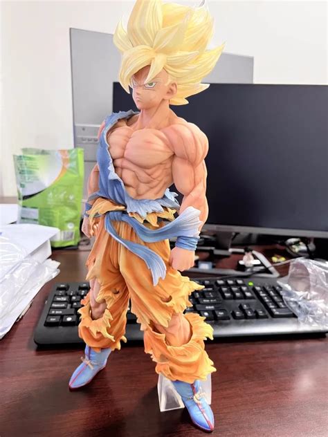 Anime Figurine Dragon Ball Z 43cm Son Goku Gk Super Saiyan Dbz Model