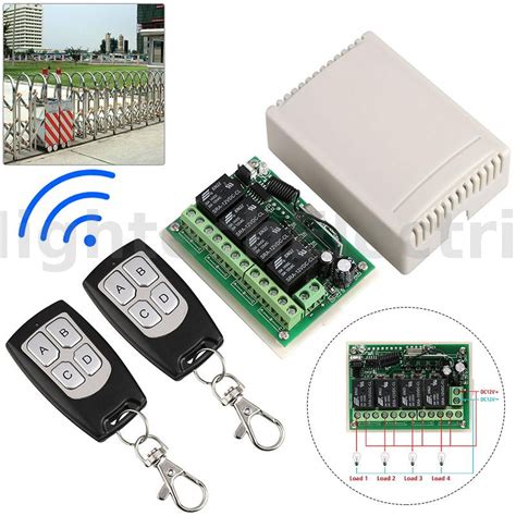 DC 12V 4 Channel 4CH Wireless RF Remote Control Switch 2 Transmitter