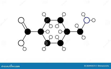 Tranexamic Acid Molecule Structural Chemical Formula Ball And Stick