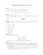 Linear Algebra Homework Matrix Operations Inverses And Linear