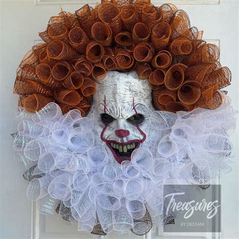 Halloween Wreath Creepy It Themed Wreath Pennywise Themed Etsy