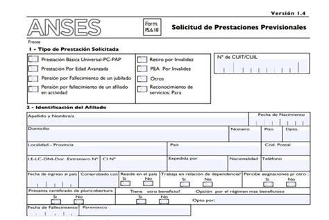 Formulario Ps Anses Formularios De Argentina