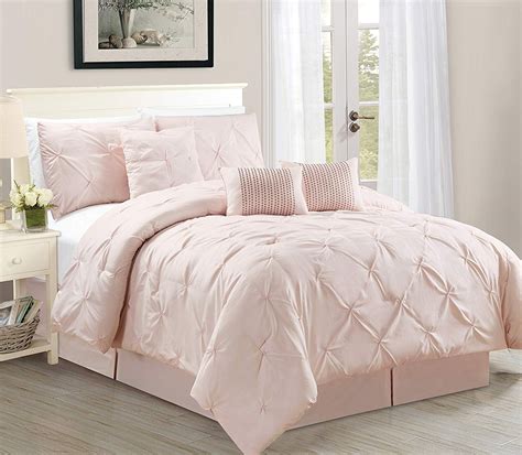 Wpm 7 Piece Luxurious Pinch Pleat Decorative Pintuck Comforter Set