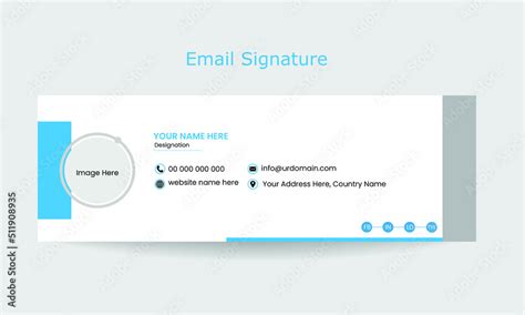 Professional Email Signature Template Design Stock Vector | Adobe Stock