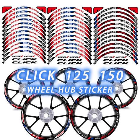 Honda Click 125 150 V1 V2 And V3 Compatible Mags Rim Sticker Decals