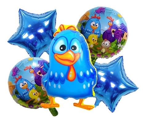 Pack 5 Globos Metalizados Gallina Pintadita Aire O Helio Cuotas Sin