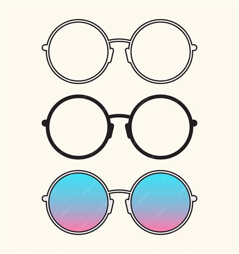 Round Glasses Vector