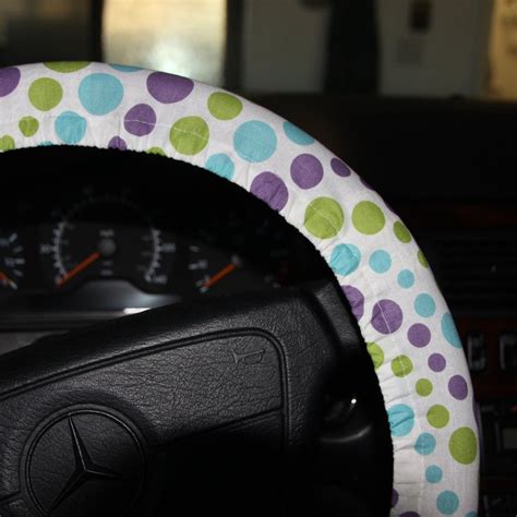 Polka Dots Steering Wheel Cover Purple Olive And Blue Polka Etsy