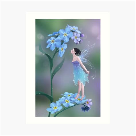 Forget Me Not Flower Fairy Art Print By Silverstars Redbubble