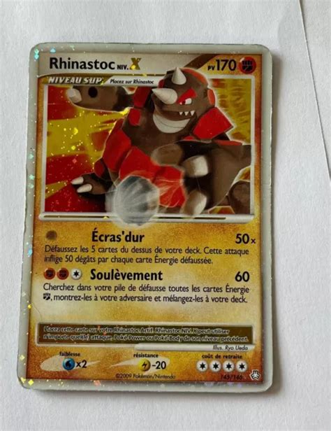 CARTE POKÉMON RHINASTOC Niv X Ultra Rare Diamant Et Perle DP29 EUR 20