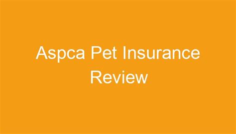 Aspca Pet Insurance Review