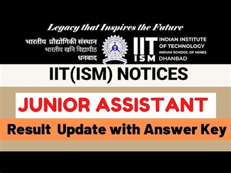 Iit Dhanbad Junior Assistant Result Iit Ism Dhanbad Junior