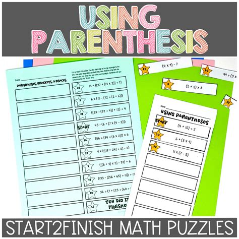 Using Parentheses Brackets And Braces Math Puzzles And Game Made By