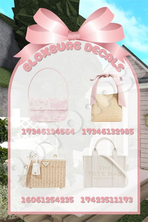 Welcome To Bloxburg Purse Bag Handbag Decal Codes In House