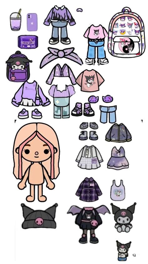 Toca Boca Kuromi In Paper Doll Template Paper Dolls Free