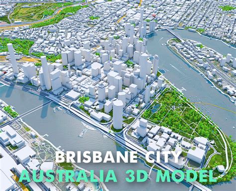 Brisbane City Australia 3d Model Flippednormals