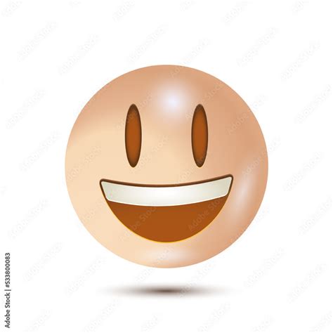 Grinning face with big eyes. funny yellow emoticon. emoji. isolated in ...