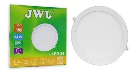 Plafon De Led 24w Empotrable Slim Luz Blanca Redondo 5pz Jwj Blanco